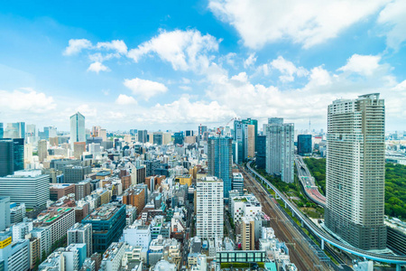 东京城市地平线上的美丽建筑