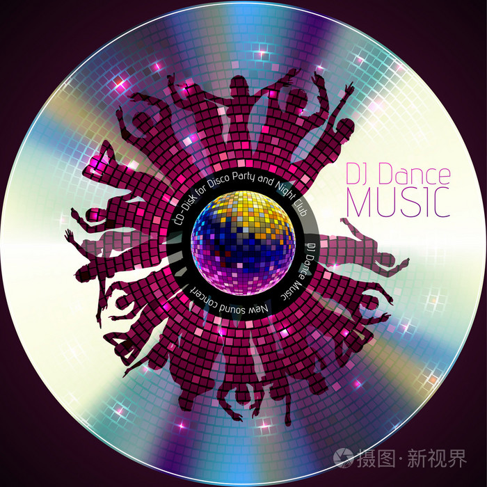 迪斯科的抽象背景记录或磁盘