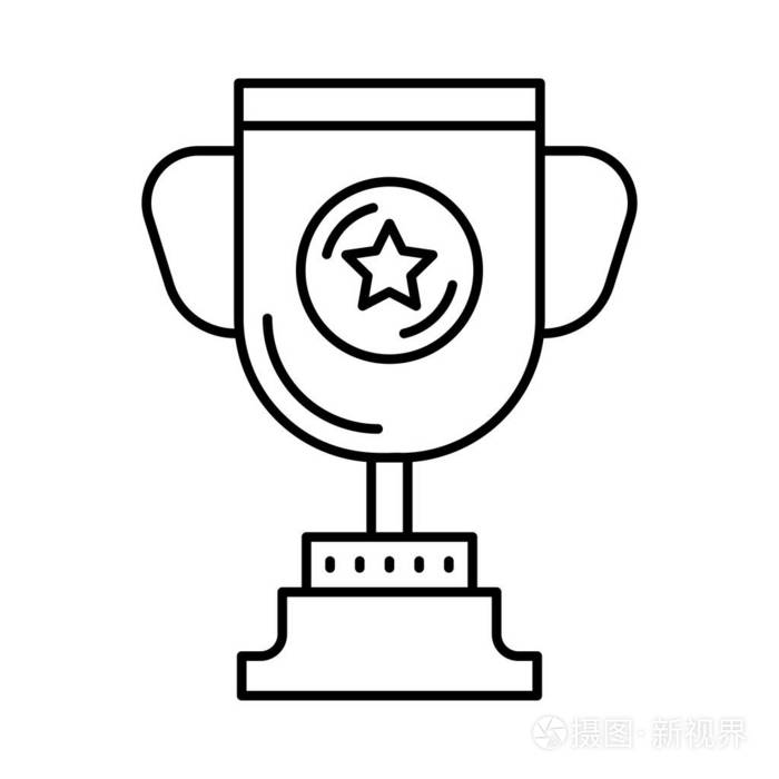 奖杯杯平面图标隔离在白色背景, 向量, 例证