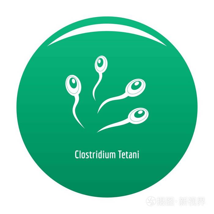 破伤风梭菌图标绿色向量
