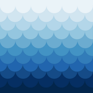 蓝色波向量抽象背景设计。扁平式