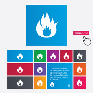火火焰标志图标。火符号