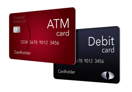 这里是一张 atm 卡, 上面显示着一张借记卡, 通常被认为和 atm 一样, 但事实并非如此。这是一个例子