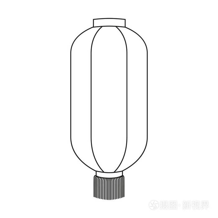 线艺术黑白中国纸灯笼
