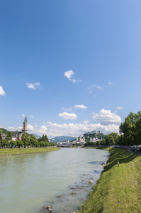 salzach 河通过萨尔茨堡，奥地利的路上