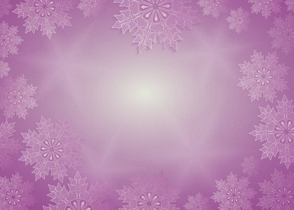圣诞节组成的紫色色调与可爱的白色雪花, 框架
