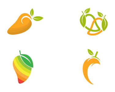 芒果在平式芒果标志芒果图标矢量
