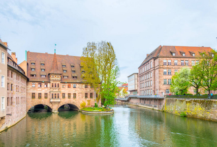 德国纽伦堡的古代 nurnberg heilig geist spital 大楼 圣灵医院