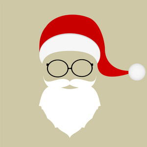 圣诞老人的帽子 小胡子 胡子和眼镜
