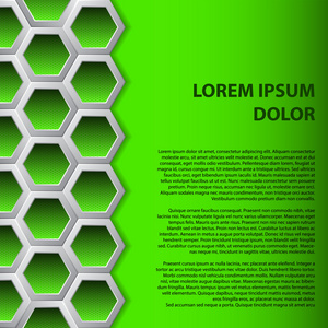 绿色的六边形宣传册背景