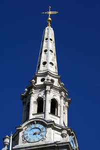 塔钟 St 马丁在字段教会，特拉法加广场，英国伦敦，英国