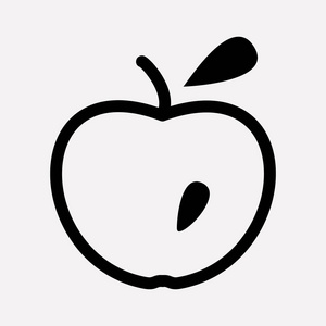 苹果图标线元素。为您的 web 移动应用程序徽标设计在干净的背景上隔离的苹果图标线的矢量插图