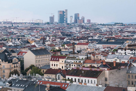 维也纳的历史中心的空中看法奥地利