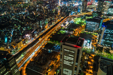 日本横滨城市天际线建筑与建筑的美丽外表