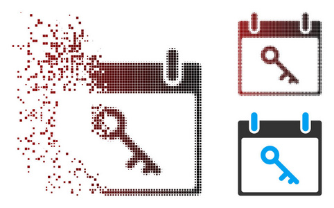 分散像素半色调键日历日图标