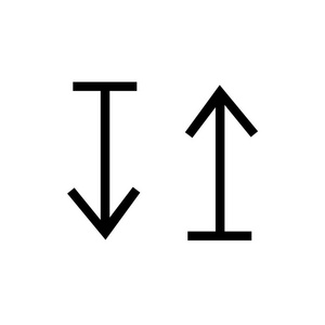 向上和向下箭头图标矢量隔离在白色背景为您的 web 和移动应用程序设计, 向上和向下箭头徽标概念