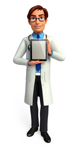 医生与平板电脑
