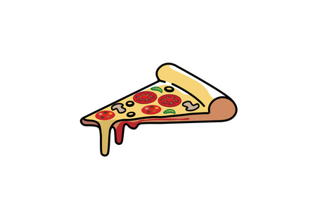 创意美味比萨切片徽标设计插图