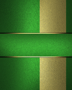 黄与文本的条纹的绿色背景。设计模板