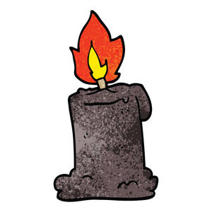 动画片涂鸦燃烧蜡烛