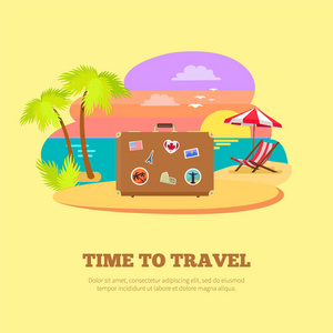 时间旅行宣传海报与手提箱图片