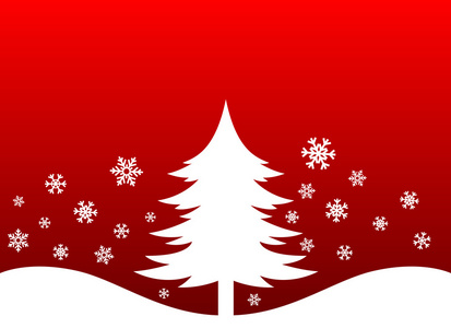 圣诞树和雪花