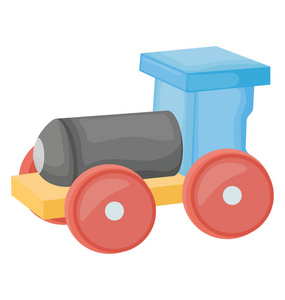 描绘玩具火车的演奏设备的图标