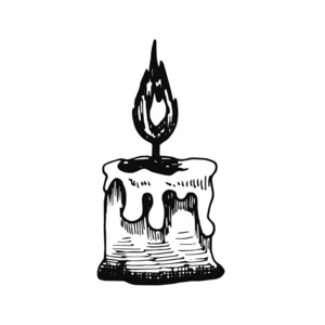 蜡烛草图图标。独立的对象