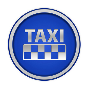 出租车在白色背景上的圆圈图标