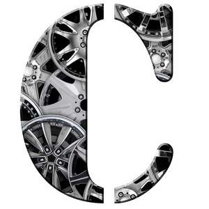 C 与车轮装饰图案