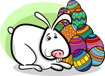 复活节兔子卡通插图