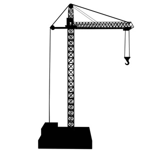 塔式起重机的黑色剪影。3d 渲染