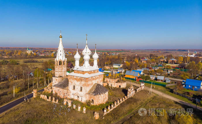 俄罗斯伊万诺沃地区 dunilovo 村圣母教堂的最高景观
