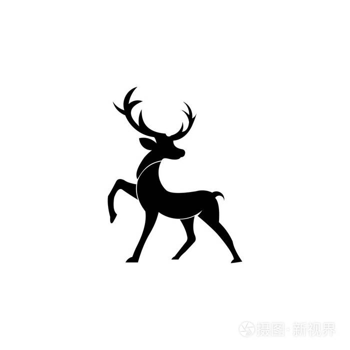 剪影鹿与伟大的安特拉尼克/矢量插图标志灵感