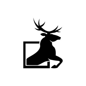 剪影鹿与伟大的安特拉尼克矢量插图标志灵感