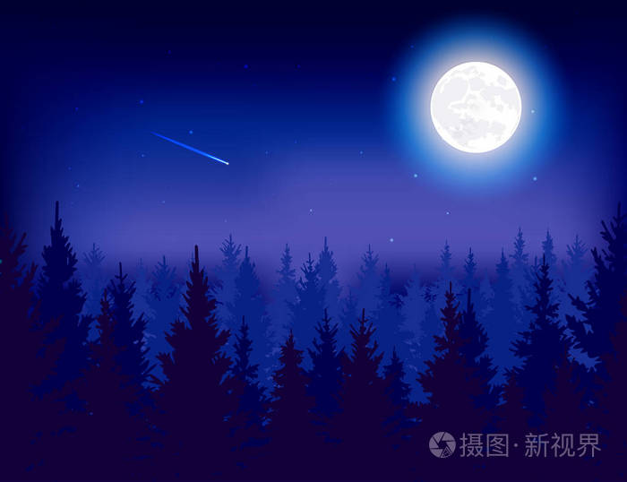 夜风景月光下的夜星空下的星星