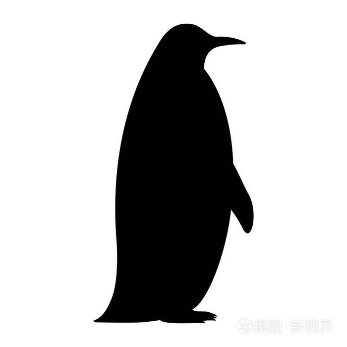 企鹅的向量黑色剪影
