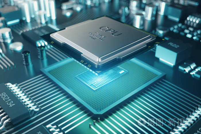 技术背景.中央计算机处理器 cpu 的概念.主板数字芯片.科技背景.