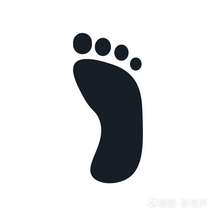 四脚趾足迹图标矢量隔离在白色背景为您的 web 和移动
