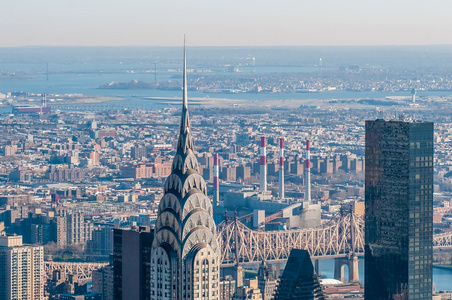纽约曼哈顿中城空中全景视图与 skyscr