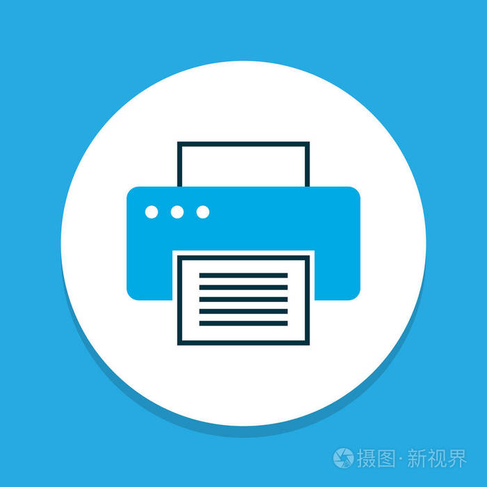 打印机图标颜色的符号.时尚风格的优质隔离打印元素