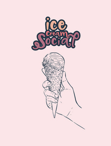 冰淇淋社会, 手绘素描冰淇淋矢量