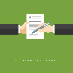 商人签署一项条约