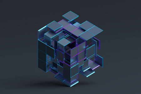 抽象几何形状的 3d 的渲染