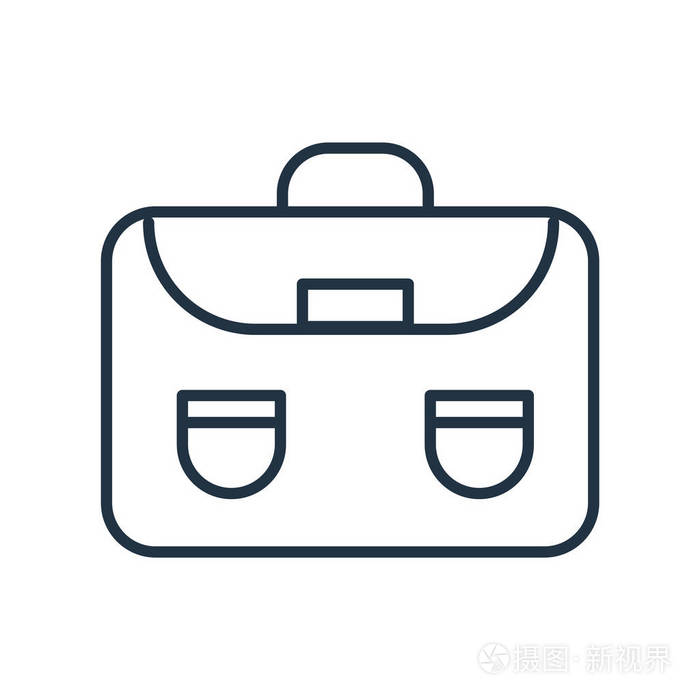 行李箱图标矢量隔离在白色背景, 手提箱标志