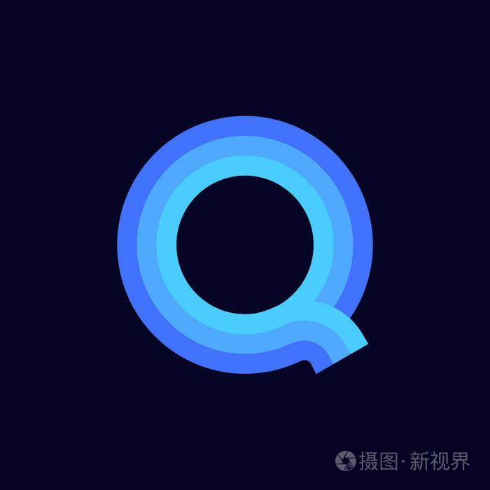 现代矢量徽标字母qq字母设计向量