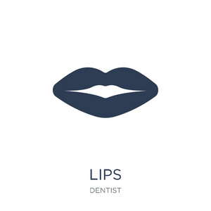 嘴唇 图标。时尚的平面向量嘴唇图标在白色背景从牙医汇集, 向量例证可以为网和移动, eps10