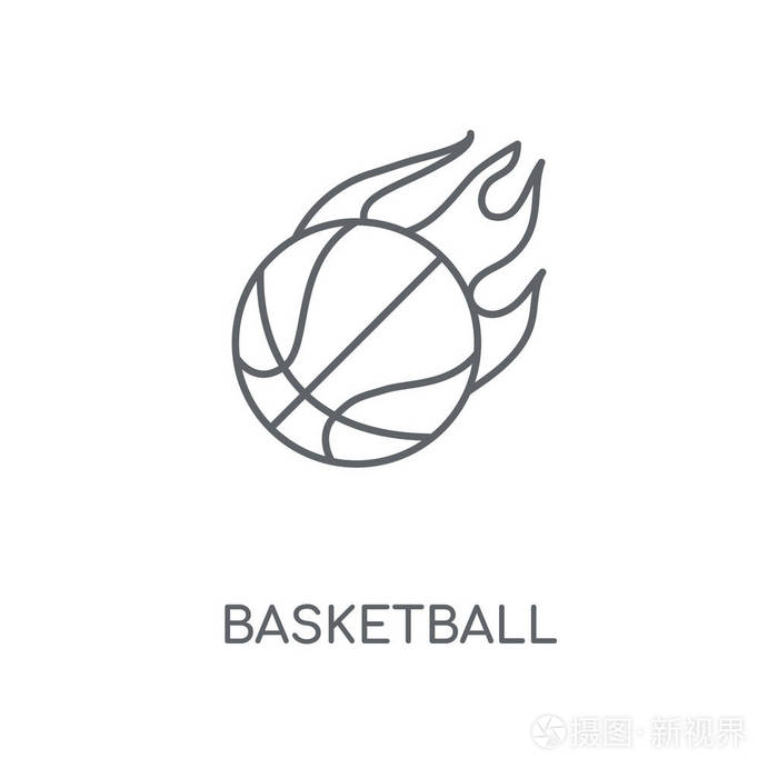 篮球概念笔画符号设计.