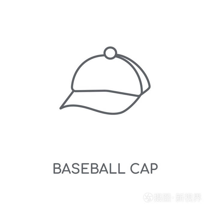 棒球帽概念笔画符号设计.