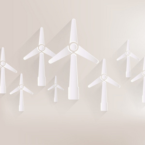 风力涡轮机图标，生态概念